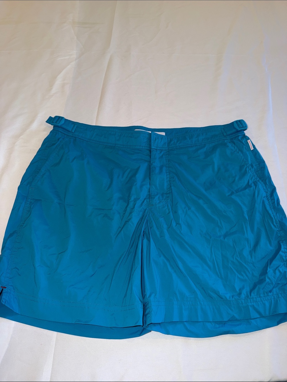 2809118 Orlebar Brown BULLDOG Mid-Length Swim Shorts SZ 32 Teal blue color